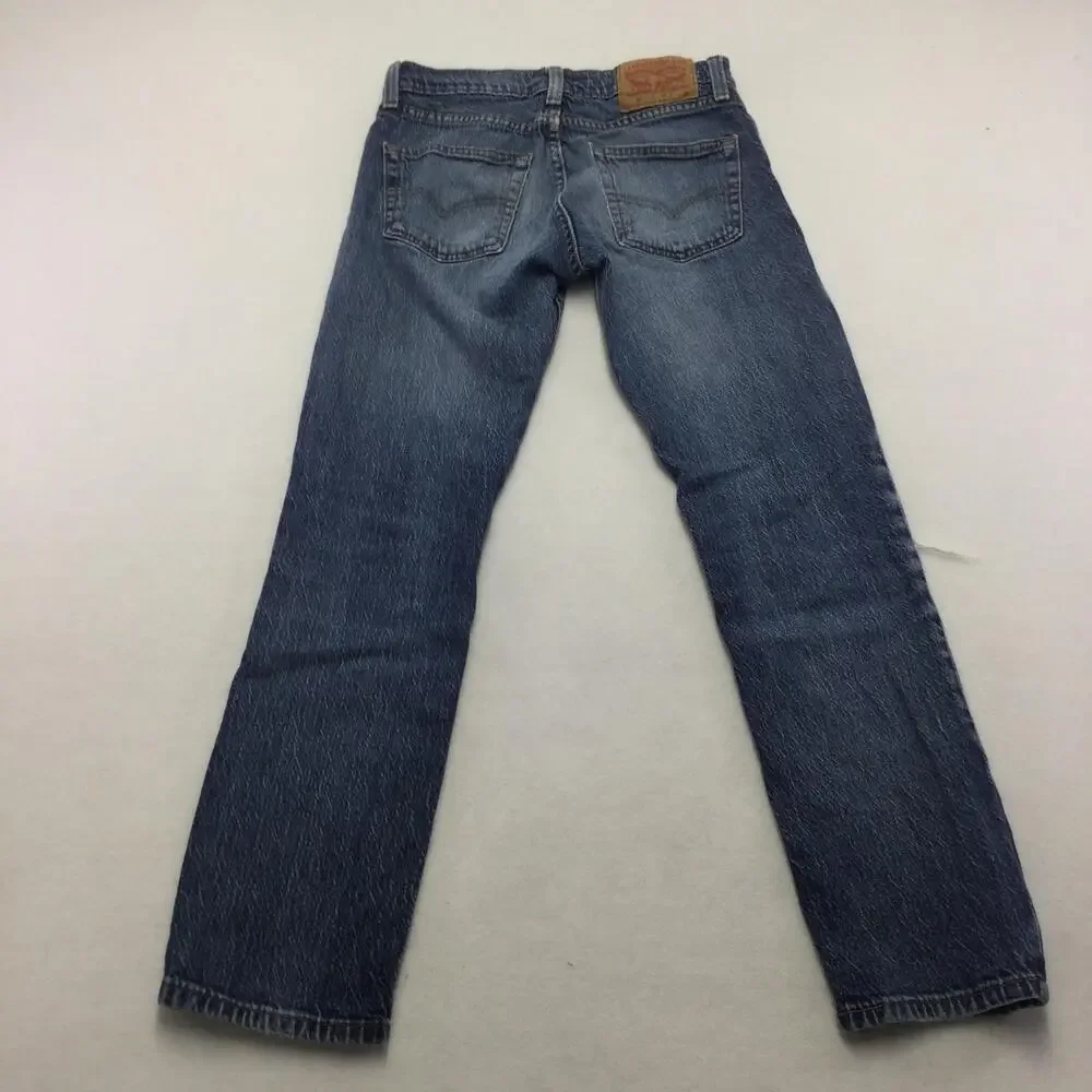 Levis 511 Jeans Mens 29x30 Blue Denim Slim Straight Leg Medium Wash Distressed
